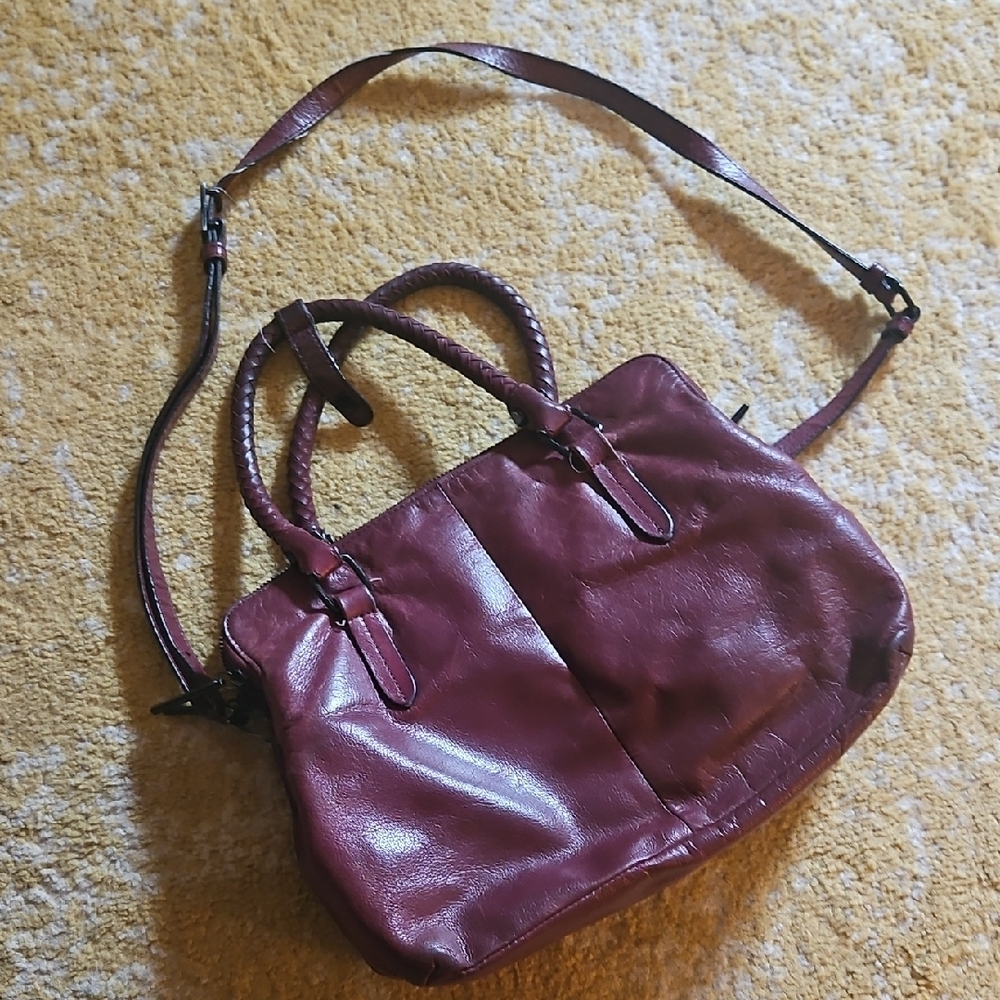 Elliot Lucca Burgundy Leather Handbag